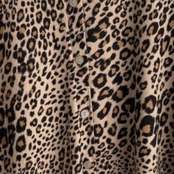 Time & Tru Womens Sweater XL Animal Print Button Down Lg Sleeves - Picture 5 of 6